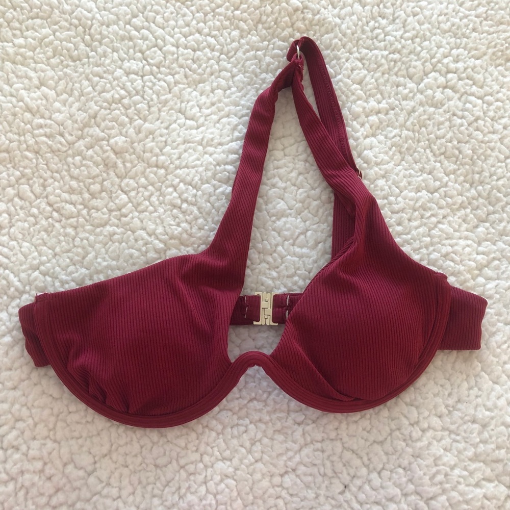 Shein Off The Shoulder Red Bikini Top